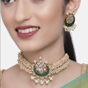 Zaveri pearls necklace with earrings